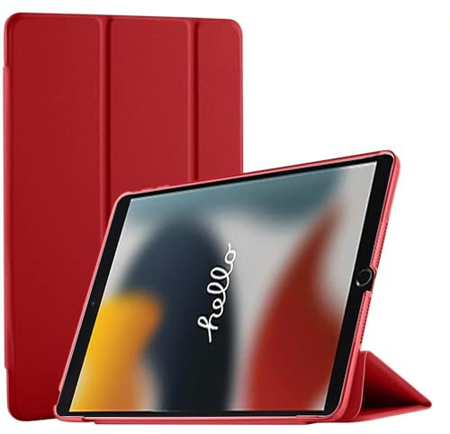 [TECH SHEK] Smart Case For New Apple iPad 10.2 (9th Generation 2021) (8th Generation 2020), (7th Generation 2019) Ultra Slim Magnetic Cover (Red)