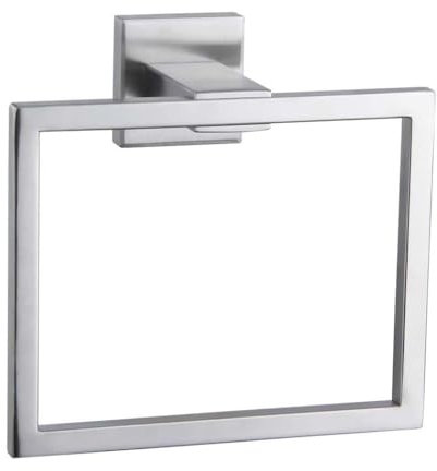 Square Towel Ring Black Hand Towel Holder Wall Mounted Hand Towel Rack Stainless Steel Kitchen Towel Holder Hand Towel Bar Bathroom Accessories for Towel Storage (Brushed Nickle)