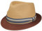 Stetson Chapeau en Paille Licano Toyo Trilby Femme/Homme - de Plage Soleil avec Ruban Gros Grain Été Printemps-été - XL (60-61 cm) Nature-Rouge