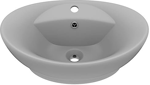 Kangmusi Luxus-Waschbecken ¨¹berlauf Matt Hellgrau 58,5x39cm Keramik, kangmusi146938