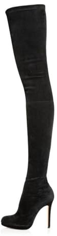 GXYHJVMFPSC Scarpe da Donna Ultra-Alti Stivali di Lunghezza al Ginocchio Nero Elastic Thigh Boots Impermeabile Piattaforma Ultra-Alti Tacchi,Black,38