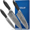 Czeslaw Knife Set, Japanese Damascus Kitchen Knife Set, Professional Sharp Black Chef Knife Set of 3 Piece, Cooking Knife Sets, Use Premium Damascus Steel Forge, with Ergonomic ABS Handle