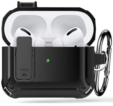 Case for Apple AirPods Pro 2,Slim-Fit,Anti-Fall, Not Easy to Dirty with Secure Lock Hard Rugged Cool Protective Case,Black