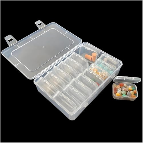 Ultimate Craft Organizer - Portable Plastic Storage Boxes with Secure Lids, Ideal for Jewelry, Beads, and DIY Accessories 16 pcs