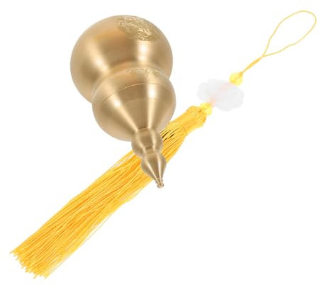 PRETYZOOM Chinese Brass Gourd Statue Feng Shui Ornament Flask for Hot Drink Gourd Decor Home Decor Random Style