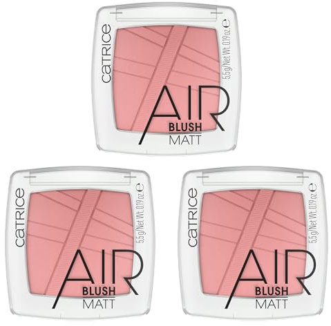 Catrice AirBlush Matt, Rouge, Nr. 140, Pink, langanhaltend, sofortiges Ergebnis, natürlich, matt, vegan, ohne Parfüm, ohne Alkohol, ohne Konservierungsstoffe, 3er Pack (3x5.5g)