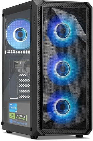 YEYIAN Gaming PC ARGB Intel Core i5 12400F 6 Cores a 4,4 GHz | Nvidia GeForce RTX 4060 8GB | 16GB DDR5 5600Mhz | 1TB SSD NVMe Gen3 | WiFi 6 + BT 5.2 | LAN 2.5 GB | Win 11 Pro | AI Powered