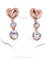Orecchini Pendenti, Orecchini Oro Rosa, Orecchini Cuore E 2 Brillanti Zirconi Pendenti, Regalo Indimenticabile, Gioiello Romantico.