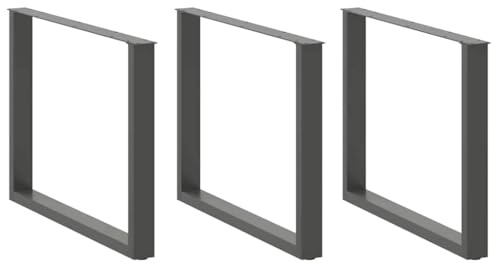 UJCHVHN Lot de 2 pieds de table à manger en forme de U Anthracite 100 x (72-73) cm