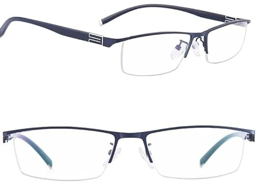 Awlve Deutsche Intelligente Progressive Brillen - Smart Glasses mit Zoom Fernbrille Nahfeldbrille und Astigmatismus für Herren Damen (Blau,350 Grad nah und fern)
