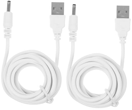 DINHEAROM 2 Stück USB zu Dc Ladekabel 1,5m 3,5x1,35mm Weiß | USB Buchse zu Dc Stecker, 1,0 A Ausführung, für Recorder und Tragbares Radio Unterwegs