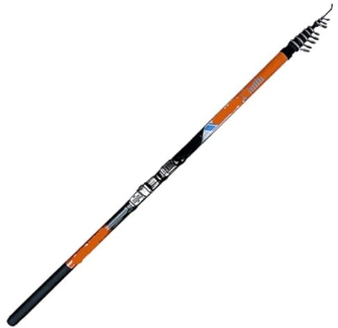 Angelrute Brandungsrute, Teleskop-Angelrute for Felsen, Reisen, Spinnen, Power-Werfen, Surfcasting, Shore-Casting-Stange(Orange,4.5 M)