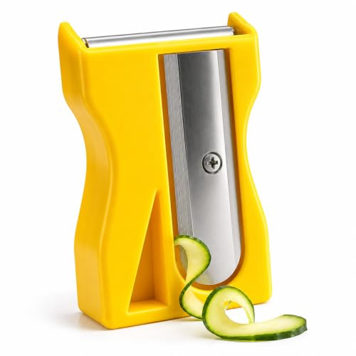 PinoLab Sbucciatore Multiuso a Forma di Temperamatite – Pelapatate e Verdure 7,5 cm – Affetta, Decora e Pela Frutta e Ortaggi – Design Divertente, Lama in Acciaio Inox, Ergonomico per Cucina