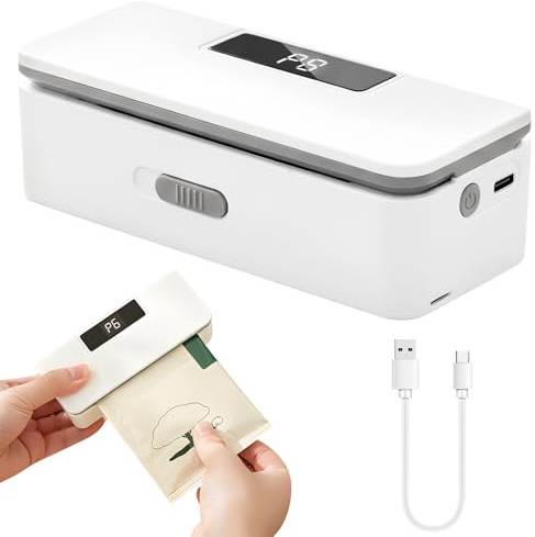 Mini Sigillatrice Sacchetti USB C Ricaricabile con Cutter e Magnete | 8 Livelli Regolabili, Sigillatore Termico, Portatile,per Conservazione Alimenti, Cucina Campeggio e Viaggio