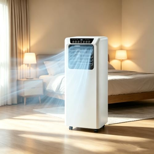 Air Pro 12000 BTU Tragbare Klimaanlage, 4-in-1 Smart WiFi-Gerät mit 24h Timer & Fensterset. Energieeffiziente Klasse A Mobile Kühlung für Räume bis 30 m², Entfeuchter & Ventilator für Zuhause und Büro