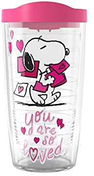 Tervis Peanuts Snoopy You Are So Loved Vaso Aislado de Doble Pared Fabricado en Estados Unidos, Plástico, Clásico
