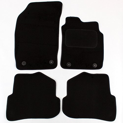 Custom Fit Carpet Car Floor Mats for Audi A1 2010-2018, 4 Piece Set, Black with Extra Thick Heel Pad