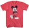Disney Men's Full Size Mickey Mouse Distressed Look T-Shirt, Red HTR, 2X
