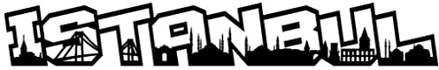 Samunshi® Istanbul Schriftzug Skyline Wandtattoo schwarz