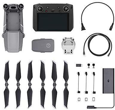 DJI Mavic 2 Zoom Drone con Smart Controller, Zoom Ottico 24-48 mm, Sensore CMOS 1/2.3” 12 MP, Super Risoluzione 48 MP, Dolly Zoom, Radiocomando con Monitor 5.5 Ultra-Luminoso 1080p, Grigio