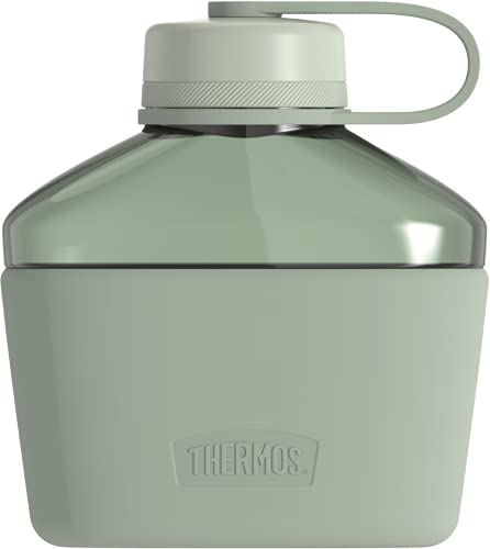 Thermos Guardian Collection Plastic Canteen Bottle 32 Ounce, Matcha Green
