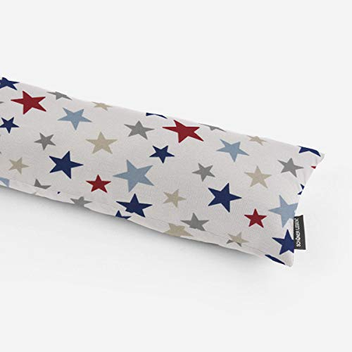 SCHÖNER LEBEN. Zugluftstopper Sterne Creme blau rot grau div. Größen, Auswahl:80cm Länge