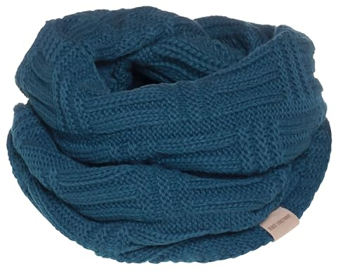 KNIT FACTORY - Bobby Loop Schal - Grob Gestrickter Schlauchschal - Für Damen und Herren - Strickschal mit Wolle - Hochwertige Qualität - Petrol
