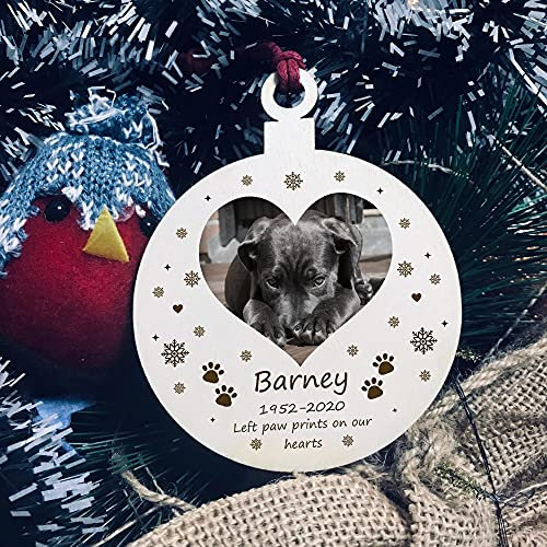 PERSONALISED Image Photo Christmas Tree Decoration Pet Sign Dog Cat Gift