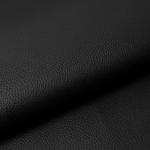 GIURI TESSUTI - BREMA Similpelle anti screpolatura - Tessuto al metro idrorepellente per arredo, tappezzeria interni, divani - Ecopelle Altezza 140 cm, 1 quantità = 100 cm (Nero)