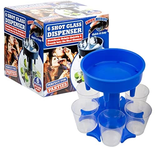 Vfm - Shot Buddy Multiple Drink Dispenser, Multi Shot, Alcohol, Liquor, Party Games, Celebrations, Gatherings, for Adults, Fun, Glasses, Hen Do, Stag Do,