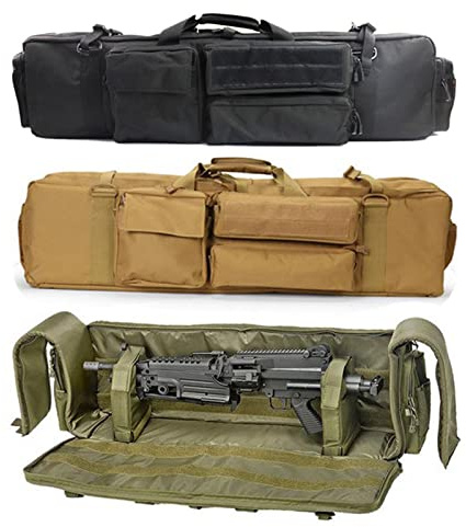 SJASD Taktische Gewehrtasche Waffentasche für 2 Waffen Futteral,100cm/39 inch Waffenkoffer Langwaffentasche Futteral mit 3 GroßE ZubehöR Beutel,Airsoft Waffen Rucksack für Jagd und Schießen