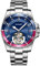 Aesop Tourbillon Herrenuhren Einseitig drehbare Lünette Mechanische Handaufzug Armbanduhren Leuchtendes Saphirglas Luxusuhr für Herren 7065(Blaues Zifferblatt-Rose)