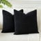 JOTOM 2er Set Cord Kissenbezüge Kissenhülle Dekorative Zierkissen Sofakissen Couchkissen Dekokissen Kissenbezug Deko Kissenhülle für Sofa Wohnzimmer 50x50cm Schwarz
