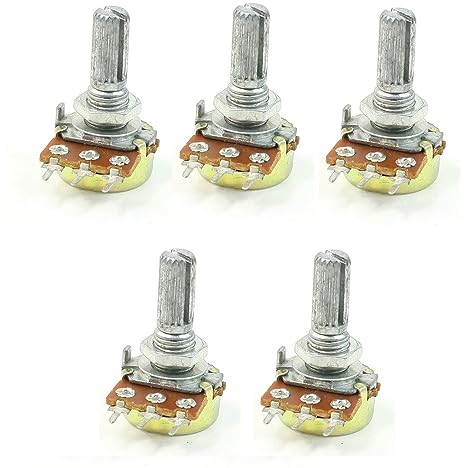 5pcs 10% 0,25W WH148 Variable Widerstände Einerdrehung Einstellung Rotary Carbon Film Taper Potentiometer 3 Pin 20 Mm Länge Welle,250K OHM