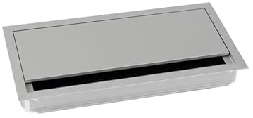 TecLines Kabelmanagement TKD008 Kabeldurchführung 120x240mm, Aluminium, Schwarz, für mehrere Kabel