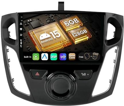 SXAUTO [6GB+128GB] Android 15 Autoradio Per Ford Focus 3 (2011-2019) - Senza fili CarPlay/Android Auto - LED Camera + MIC - DAB Fast-boot Volante 360-Camera AHD WIFI DSP - 2 Din 9 Pollici