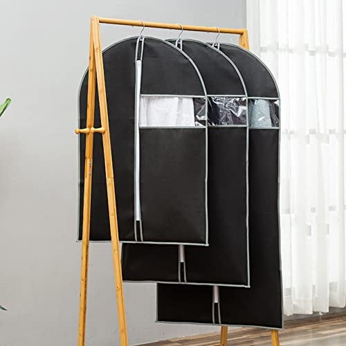5er-Pack Kleiderhüllen mit Reißverschluss, atmungsaktive Kleidersäcke zum Aufhängen, staubdicht, durchsichtiges Fenster, Anzugtaschen, Kleiderschutz, Kleiderhüllen, Taschen für Jac