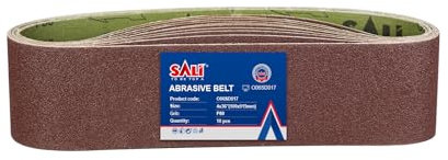 SALI Schleifbänder 10 Stück 100 x 915 mm Schleifband Körnung 80 Bandschleifpapier für Bandschleifer Schleifmaschine zum Holz Metall Schleifen, Feilen, Schärfen und Entrosten