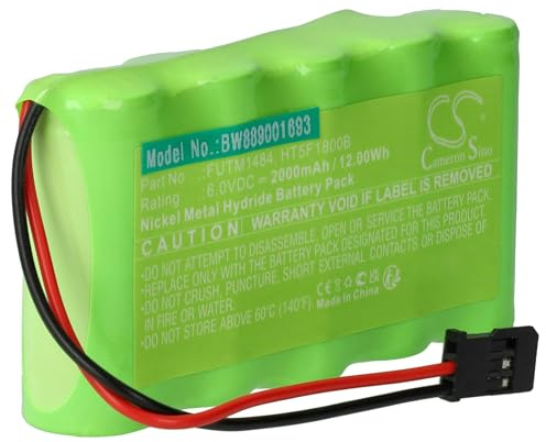 vhbw Akku kompatibel mit Futaba 10J | 14SG, 4PKS, 4PL, 6J, 8J Transmitter (2000 mAh, 6 V, NiMH)