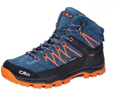 CMP Kids Rigel Mid Trekking Shoes Wp, Wanderschuhe, Bluesteel-Flame,