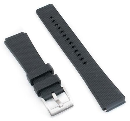 StrapHabit TQ18 FKM Gummi-Schnellverschluss-Uhrenarmband, Ersatz für Q Timex, passend für 36 mm, 38 mm, 40 mm, M79, GMT, Chronograph, Schnellverschluss-Uhrenarmband, 18 mm, Schwarz
