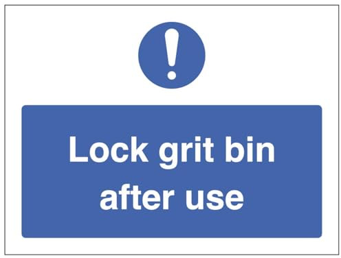 Lock grit bin after use (semi rigid pvc safety sign)