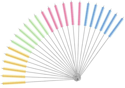 Jostift 24 Stück Strohbürste, Strohhalm Bürste, Strohhalm Reinigungsbürsten, Flaschenbürste Dünn, Milchschlauchbürste, Reinigungsbürsten für Strohhalme, Reagenzgläser, kleine Zwischenräume