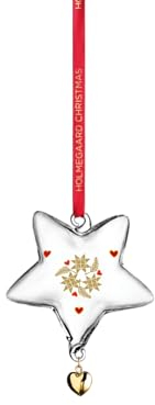 Holmegaard Ann-Sofi Romme Weihnachtsstern, Glas, klar, 8,5cm, Rot, Gold