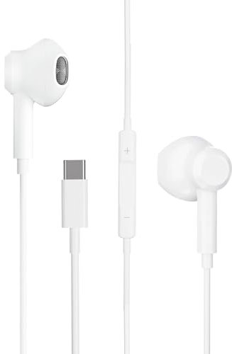 USB C Kopfhörer, in Ear Kabel Kopfhörer, Type C Kopfhörer mit Mikrofon und Lautstärkeregler, HiFi-Stereo, kraftvoller Bass und kristallklares Audio Kompatibel mit Phone, Pad, Huawei, Samsung, Xiaomi
