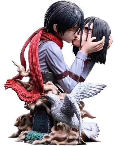 Zhongkaihua Eren Jaeger Figrue Büste Statue PVC Modell Kuss des Todes Thema Statue Weihnachtsdekoration Ornamente Sammlerstück Geschenk 22 cm