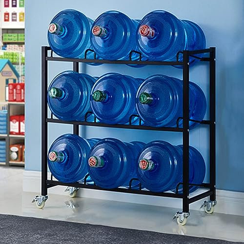 KUANGGE Tray Water Jug Rack5 Gallon Water Bottle Holder Cooler Jug Rack Organizer,Heavy Duty Water Jug Stand Office Kitchen Stackable Water Dispenser Stand (65 * 35 * 140cm)