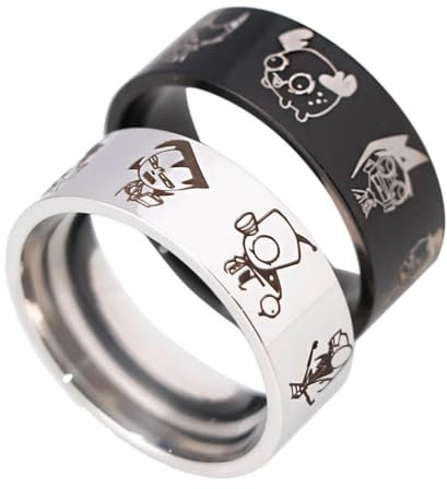JUSONGKWCP 2 InvaderZIMS Ringe Cartoon Figur Gir Ring Cosplay Accessories InvaderZIMS Figuren Jewelry Mode Paar Ringe