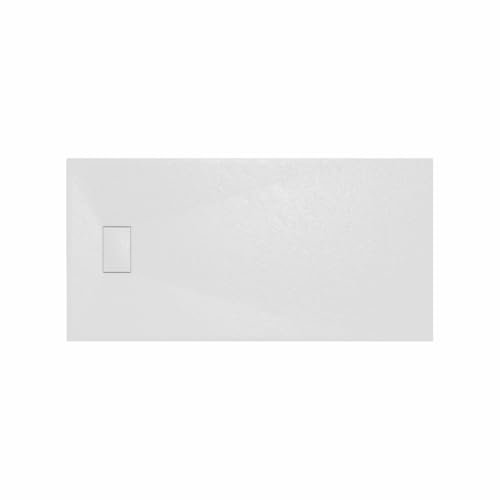 Aquariss SMC Slate Effect Shower Enclosure Tray 1600x800mm Rectangular Wetroom Shower Base White