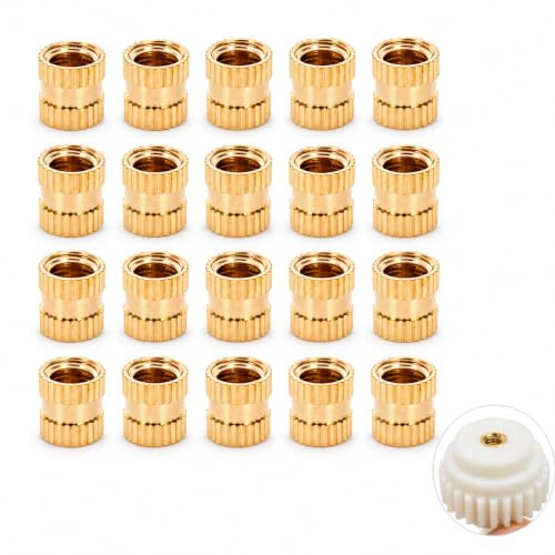 OUNONA Gewindeeinsätze 20 Stück 1/4 Zoll-20 Kupfer Gold | Farbe Gold, Material Kupfer, Innengewinde-Design, Geeignet Für Verschiedene Anwendungen